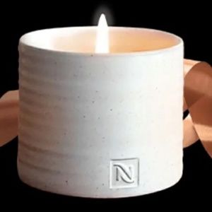 NESPRESSO 2 STONEWARE TEA LIGHT CANDLE HOLDERS NIB